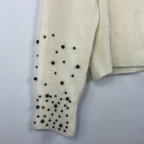 H&M | Cream Sweater With Black Embellishments - Picture 3 of 6